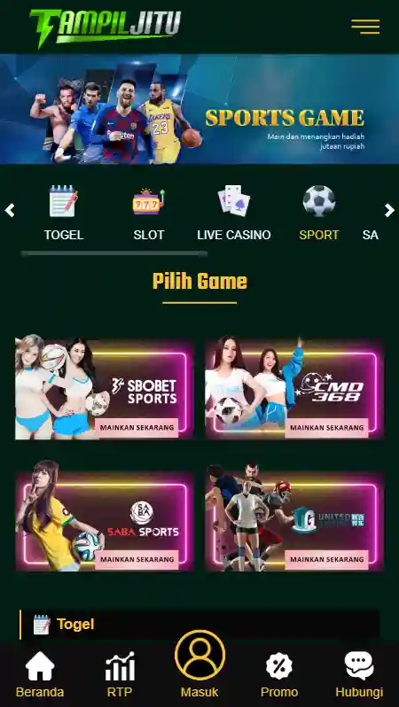TAMPILJITU Sportsbook Taruhan Bola SBOBET, CMD368 & SABA Sports